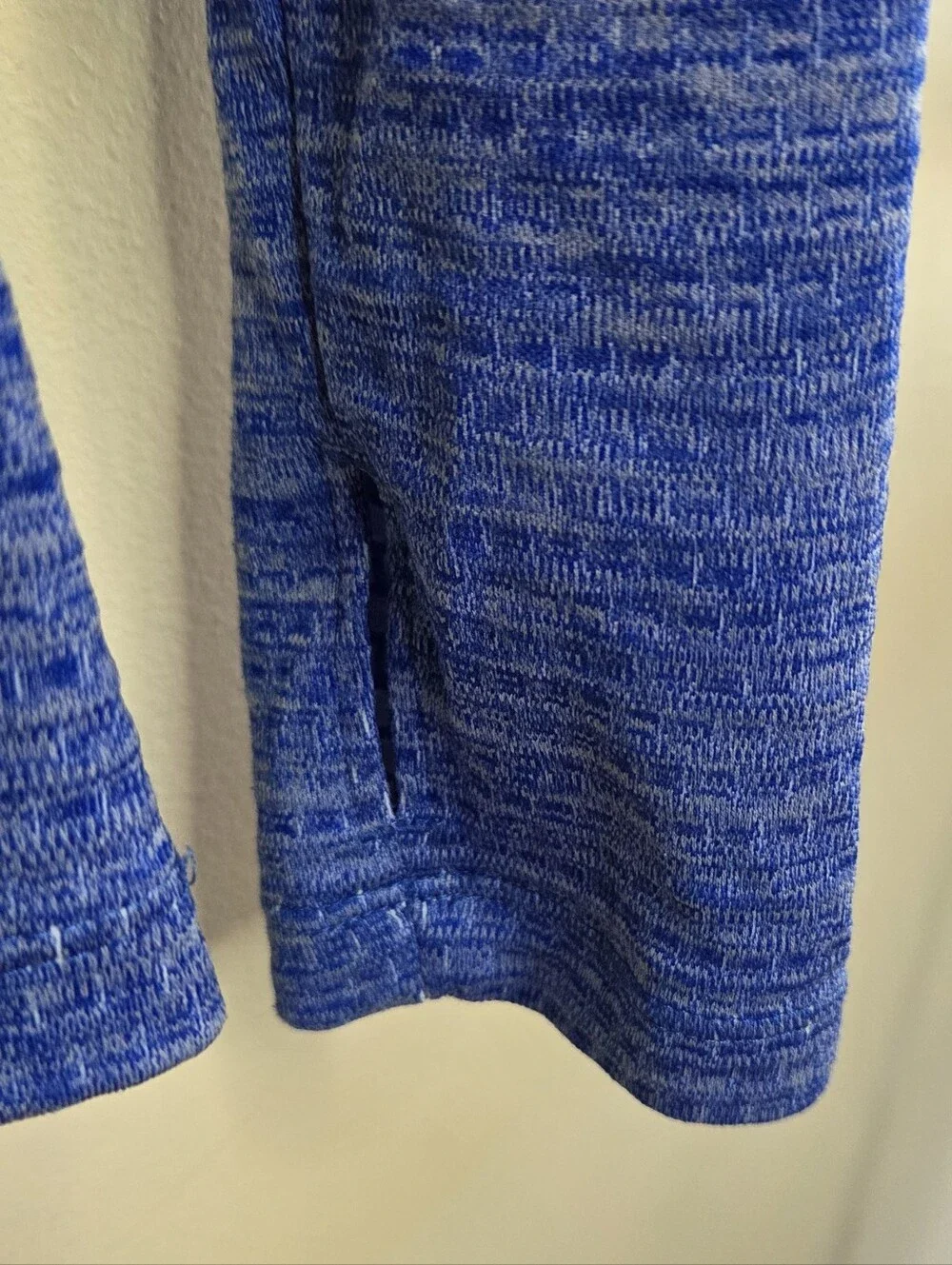Nike Dri-Fit Heathered Blue 1/4 Zip Fitted Pullover Size XS Sporty Running Gym
